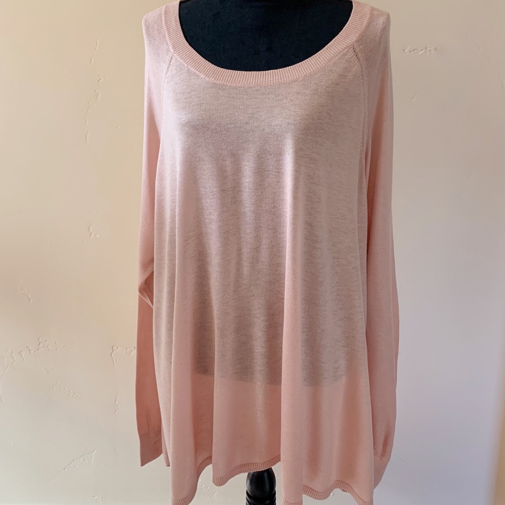 Peach Thin Tunic Length Sweater-Size 2X